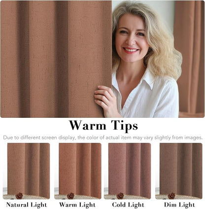 H.VERSAILTEX White Linen Blackout Curtains Durable Thick Textured Linen Look - Image 6