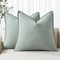 MIULEE Decorative Linen Pillow Covers 20x20 Inch Aqua Green | Boho Farmhouse​ by MIULEE