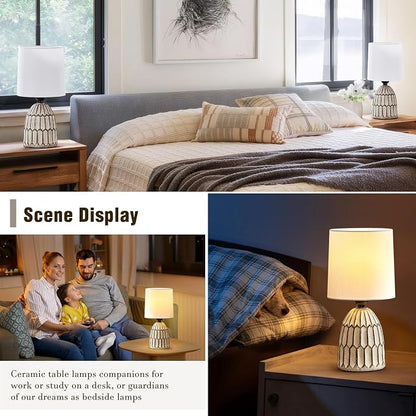EJIAXIN Table Lamps Set of 2-13.5" Small Boho Lamp - Image 3