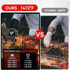 BBQ & Grill Gloves, Oven Gloves, 1472°F Silicone Oven Mitts Heat Resistant Grilling Gloves Fireproof Non-Slip for Barbecue Cooking Baking Smoking, 1-Pair Gray（L）