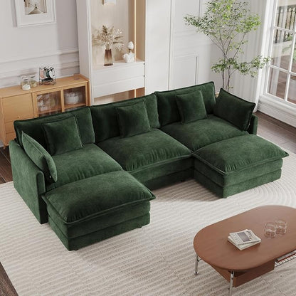 mikibama Modular Sectional Sofa, 111.5 Inch U Shaped Couch Set by Mikibama