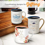 Christian Art Gifts Floral Ceramic Coffee Mug with Gold Rim – 14 oz. Lead & Cadmium-free, Non-toxic Inspirational Scripture Coffee & Tea Mug for Women with Bible Verse: When She Speaks –Proverbs 31:26