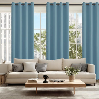 Blackout Curtains for Bedroom, Stone Blue, 52 x 84 Inch, 2 Panels | Thermal - Image 6