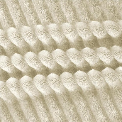 BEDELITE 3D Ribbed Jacquard Beige Blankets Queen Size - Image 4