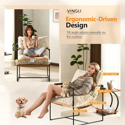 VINGLI 28" Cute Reading Armchair - Image 3