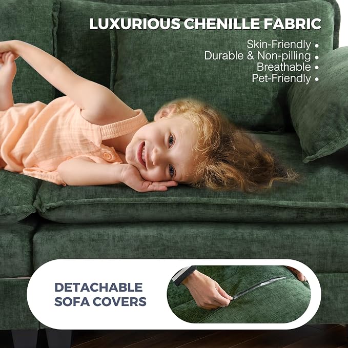 ELUCHANG 116" U Shaped Modular Sectional Cloud Couch - Image 3