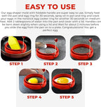 Professional 4 Inch Silicone Egg Ring, Pancake Mold Egg Mold for Breakfast Sandwiches, Omelets and More, Nonstick Ring, Round Blue (Pack of 4), Free e-Book by Abam (Red)