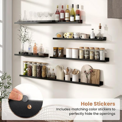 Fun Memories Picture Ledge Shelves Set of 2, 55 Inch Rustic Wall Mounted - Image 5