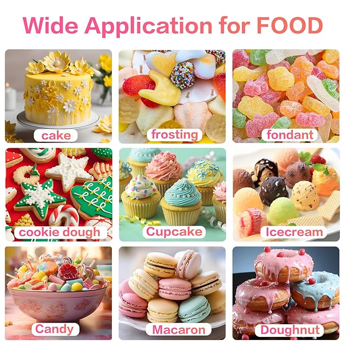 Gel Food Coloring for Cake Decorating - 40g Concentrated Assorted Edible Colors - Vibrant Tasteless Food Dye Professional-Grade Dye for Easter Eggs Fondant Cookies Frosting Royal Icing Baking - White