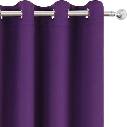Purple Blackout Curtains 52 x 84 Inch Length/Set of 2 Curtain Panels/Thermal - Image 7