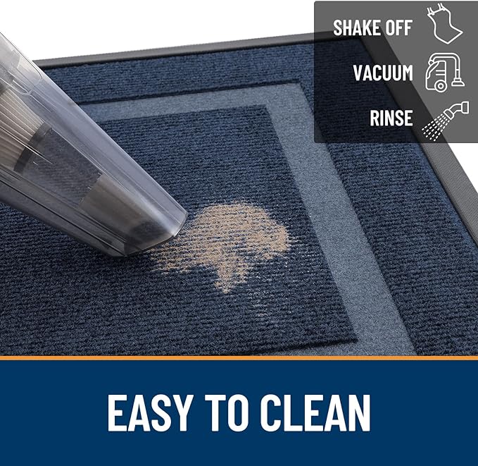 OLANLY Front Door Mat Outside 71x23, All-Season Heavy-Duty Rubber Doormat | Blue - Image 6