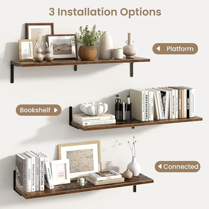 Fun Memories Deep Floating Shelves, 36W x 8D Floating Shelves Set of 2 - Image 5