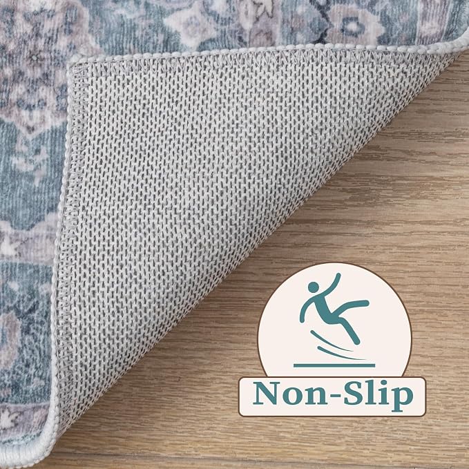 SERISSA 3x5 Washable Non Slip Floral Boho Area Rug - Image 3