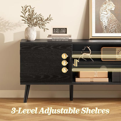 SUPERJARE TV Stand for 55 Inch TV, Entertainment Center - Image 4