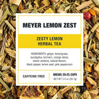 Tiesta Tea - Meyer Lemon Zest, Loose Leaf, Zesty Lemon Herbal Tea, Premium Caffeine-Free Blend, Makes Hot or Iced & Up to 25 Cups, 2oz Resealable Pouch