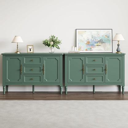 FansaFurn Green Storage Cabinet, Mid-Century Buffet Cabinet - Image 5
