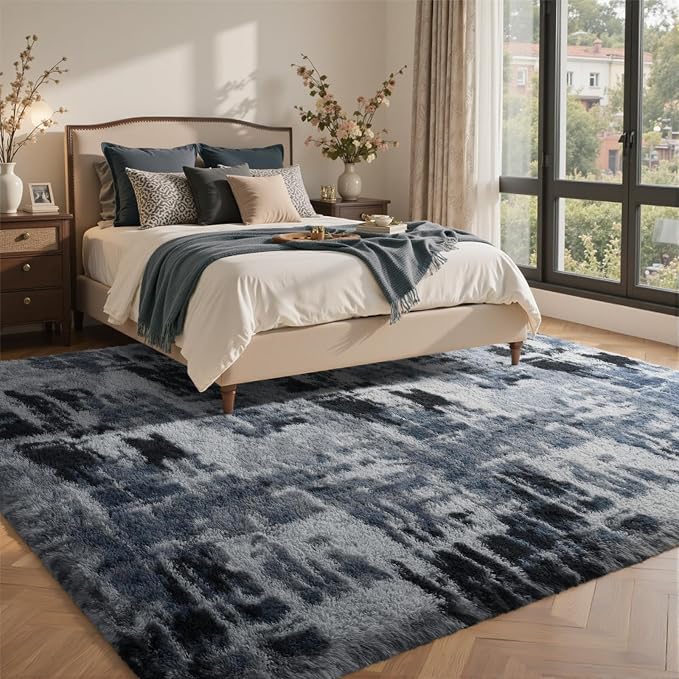 5x7 Ft Large Shag Rugs for Bedroom Living Room, Tie Dyed Ultra Soft Fluffy - Image 3