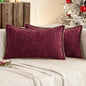 MIULEE Decorative Lumbar Throw Pillow Covers 12x20 Inch Burgundy Red 2 Pack | by MIULEE