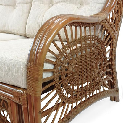 Malibu Lounge Loveseat Sofa Natural Rattan Wicker Handmade Design - Image 4