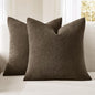 MIULEE Chocolate Brown Chenille Couch Throw Pillow Covers, 20x20 | Set of 2 by MIULEE
