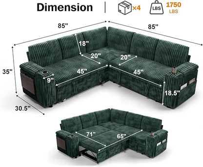 Vipbear 86" Modular Sectional Sleeper Sofa - Image 2