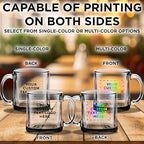 Custom Libbey Clear Glass Coffee Mugs 13 oz. Set of 100, Personalized Bulk Pack - Perfect for Coffee, Tea, Espresso, Hot Cocoa, Other Beverages - Black Bottom