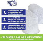 Quick & Clean 4-Pack of Cleaning Cups + 2 Filters with Descaler Bundle (2 Total Uses) - 2.0 Compatible, Descaling Solution for Keurig, Nespresso, Ninja, Delonghi, All Coffee and Espresso Machines…