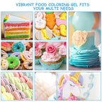 Food Coloring Gel Cake Decorating Set - Jelife 10 Colors Gel Based Edible Food Color Easter Egg Dye Kit Concentrated Neon Icing Colors for Kids Baking Macaron Frosting Fondant Cookie (6ml/Bottles)