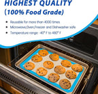 UBeesize 3 Pack Silicone Baking Mats, Non-Stick Oven Liners, Reusable Food Safe Cookie Sheets For Baking, Warp Resistant & Heavy Duty Bakeware Mat For Making Macaroon, Pizza, Cookie, Pastry, Bread