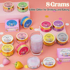 Nomeca Edible Glitter for Drinks Cakes, 8 grams Food Grade Luster Dust Sprinkles Glitter for Cake Decorations, DIY Cocktails, Beverages & Cake Decorating, Dessert Cake Topper (4-Light Pink)