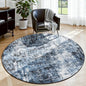 Rugflix Round Area Rugs 4Ft for Living Room, Washable Navy Blue Circle Rug | by RugflixAreaRugs