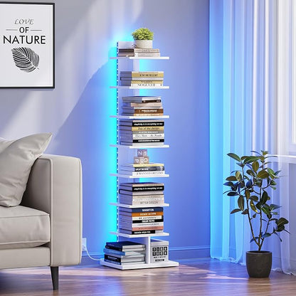 TUTOTAK Narrow Bookshelf, 8-Tier Bookcase - Image 3