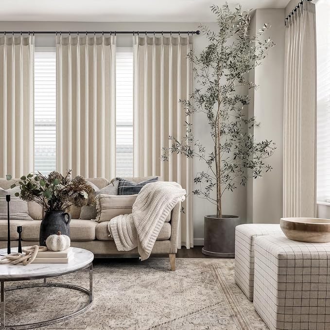 Pinch Pleated Linen Curtains 108 Inches long - Image 6