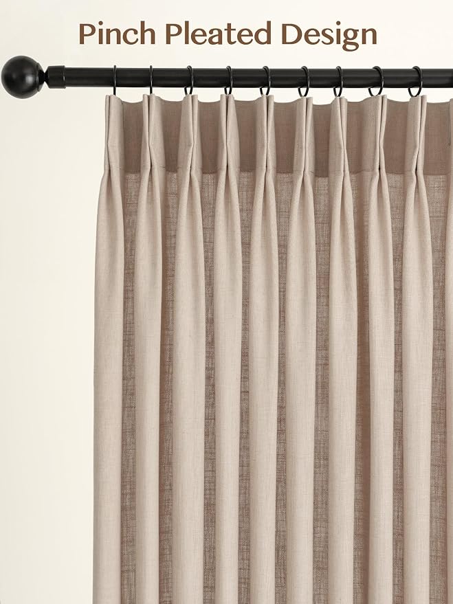 Liz Pinch Pleated Linen Curtains Light Filtering Curtains - Image 4