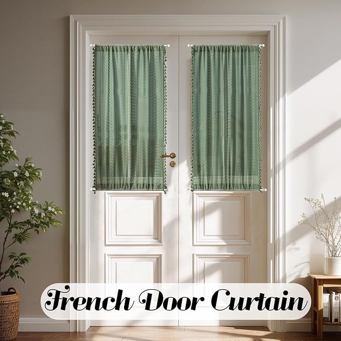Sutuo Home Green Door Curtains 2 Panels - Image 2