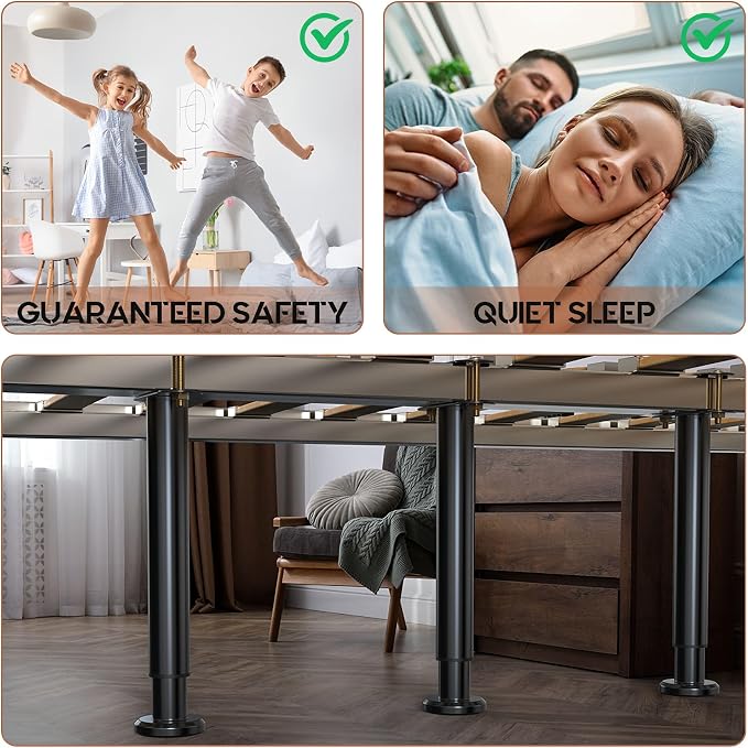 2Pcs Bed Frame Support Leg, Adjustable Height 14" to 23.6", Increase Under-Bed - Image 4