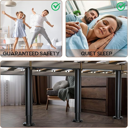 4Pcs Bed Frame Support Leg, Adjustable Height 5.8"-9", Extra Sturdy Steel Bed - Image 4