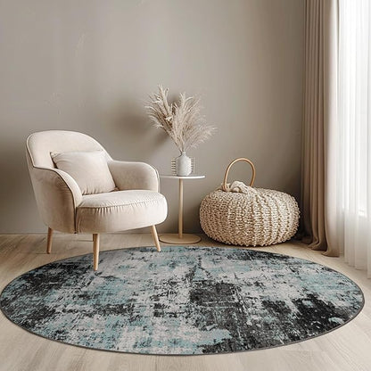 RELEANY Washable Round 4ft Area Rug by RELEANY
