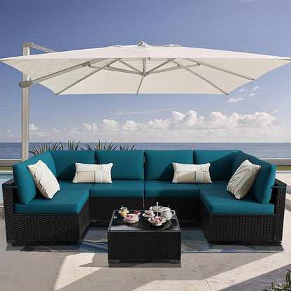 KIGOTY 7-Piece Patio Furniture Set, All-Weather PE Rattan Outdoor Sectional Sofa - Image 2