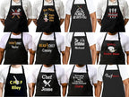 Personalized Chef Apron for Men, Custom Embroidered Design, Professional Kitchen Cooking BBQ Grilling for Dad, Decorated in USA