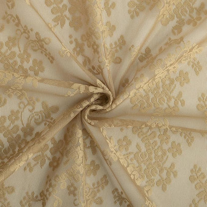YJ YANJUN Vintage Lace Curtains 84 Inches Long-Victorian Floral Pattern Taupe - Image 6