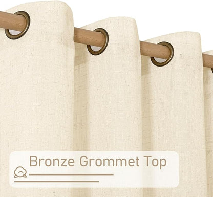 Beige Linen Curtains 54 Inches Long - Image 3