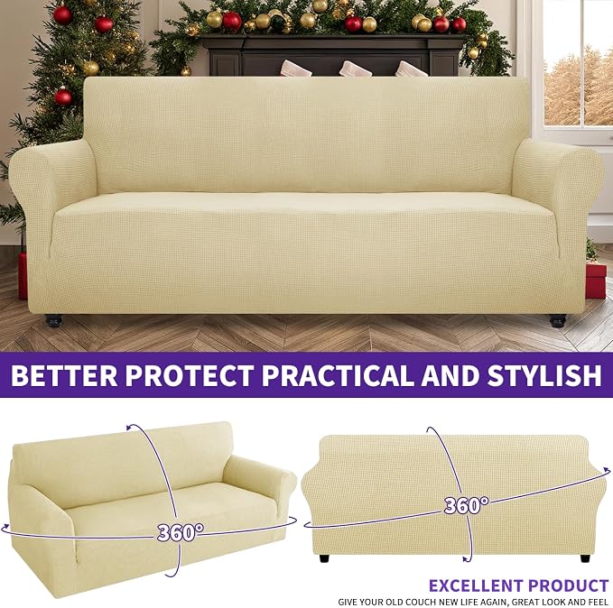 ZNSAYOTX Stretch Oversized Couch Cover Universal Sofa Covers - Image 5