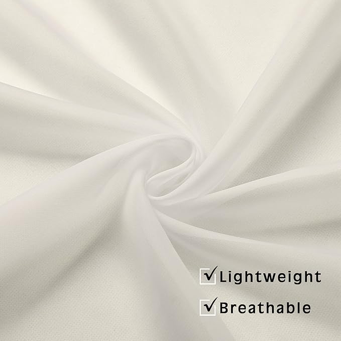 Sheer Ivory Curtains Light Filtering Window Drapes - Image 4