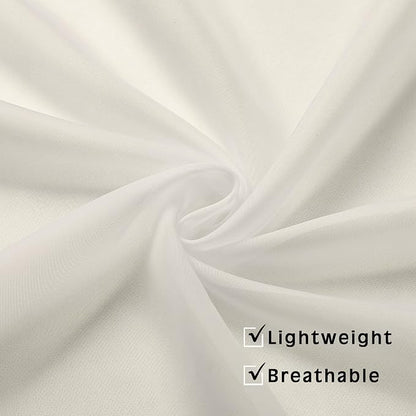 Sheer Curtains Ivory 45 inches Long Kitchen Curtains, Rod Pocket Clean Selvedge - Image 4