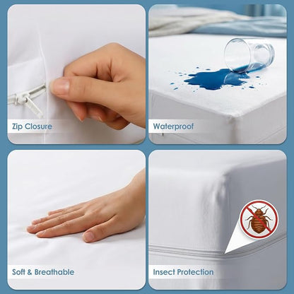 Utopia Bedding Mattress Protector Zippered Twin Size, 100% Waterproof Bed Bug - Image 3