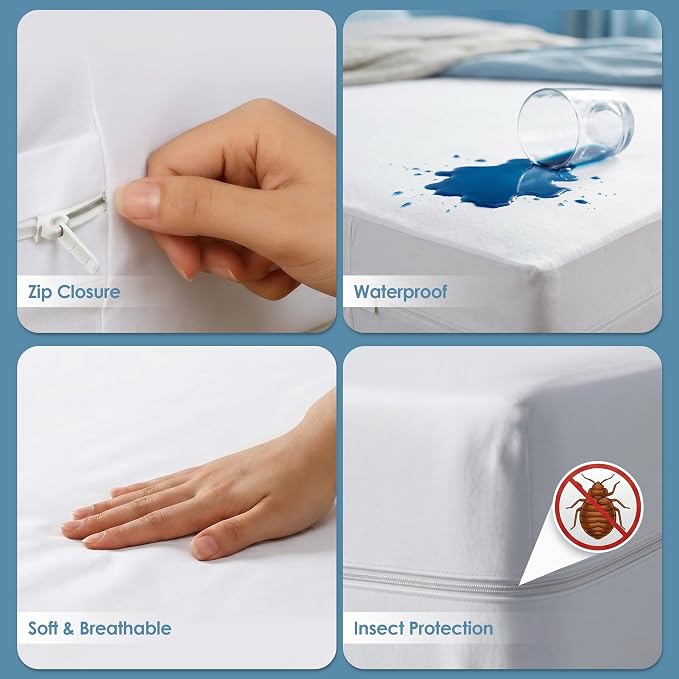 Utopia Bedding Waterproof Mattress Protector Full XL Size, Zippered Mattress - Image 3