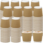 240Pack Paper Espresso Coffee Cups, 4 oz Disposable Coffee Cups,Corrugated Insulated Ripple Wall, Paper Ripple Cups for Coffee, Hot Chocolate and Hot Tea Drinks -Champagne