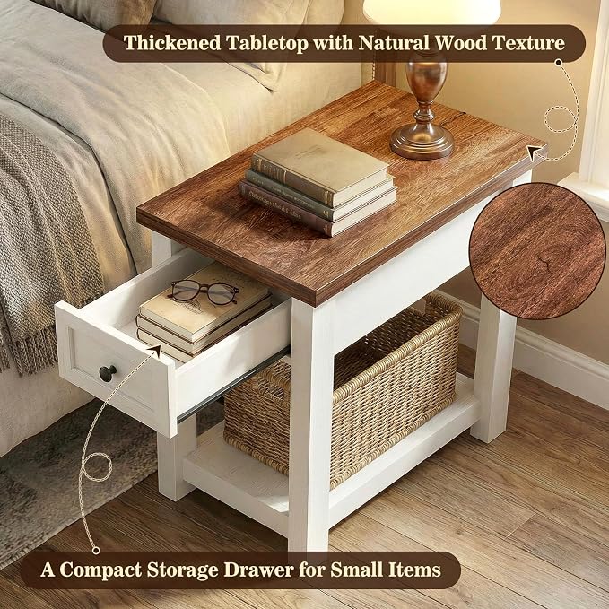 Narrow End Table with Charging Station - Image 7