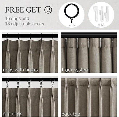 Topfinel 108 Inch Curtains 1 Panels Set, One Packs Pinch Pleat Back Tab - Image 3